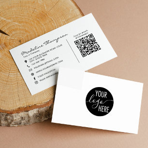 Minimale Schrift Professionelles Firmenlogo QR-Cod Visitenkarte