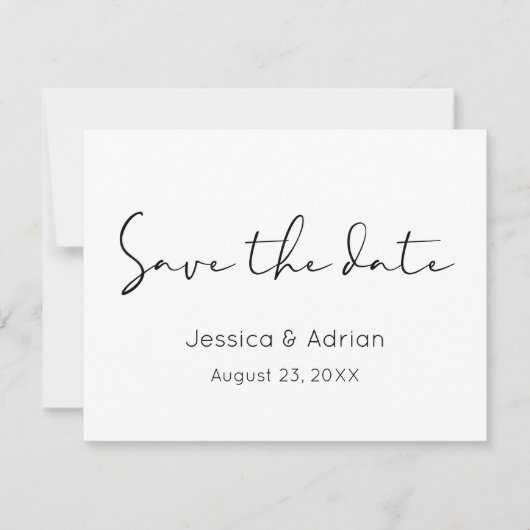 Minimale Schrift Save The Date (Vorderseite)