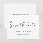 Minimale Schrift Save The Date (Vorne/Hinten)