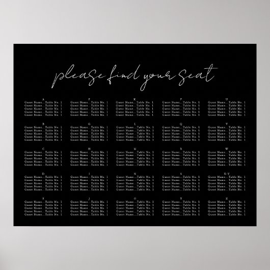 Minimale Schrift, Sitzdiagramm Poster (Vorne)