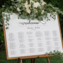 Minimale schwarz-alphabetische Hochzeitstabelle Poster