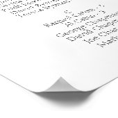 Minimale schwarz-alphabetische Hochzeitstabelle Poster (Ecke)