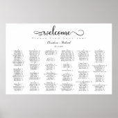 Minimale schwarz-alphabetische Hochzeitstabelle Poster (Vorne)