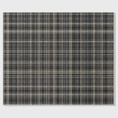 Minimale Schwarz Beige Fein Kariert Sand Karomuste Geschenkpapier (Flach)