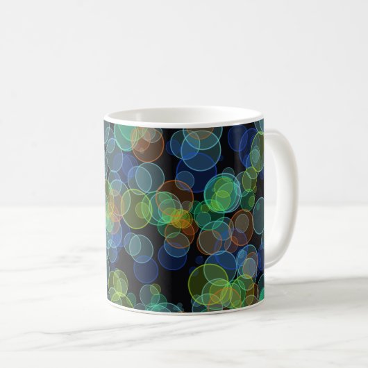 minimale schwarz elegante stilvolle bunt Polka Pun Kaffeetasse (VorderseiteRechts)