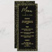 Minimale Schwarz/Gold-Hochzeitkarte (Vorne/Hinten)