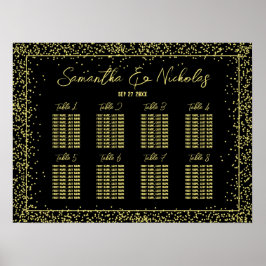 Minimale Schwarz-Gold-Hochzeitskarte Poster