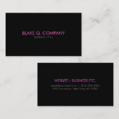Minimale Schwarz/Rosa Berufliche Visitenkarte (Vorne/Hinten)