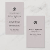 Minimale Schwarz/Rosa Blume Visitenkarte (Vorne/Hinten)