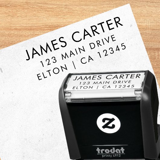 Minimale Schwarz-Weiß-Adresse-Stempel Permastempel