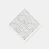 Minimale Schwarz-Weiß-Alphabet-Muster Serviette (Ecke)