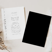 Minimale Schwarz-Weiß-Bar Mitzvah Typografie Einladung