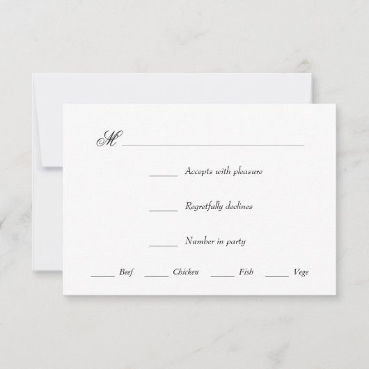 Minimale Schwarz-Weiß-Bar Mitzvah UAwg Response RSVP Karte (Vorderseite)