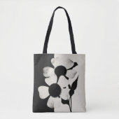 Minimale Schwarz-Weiß-Blumenmuster Tasche (Vorderseite)