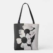 Minimale Schwarz-Weiß-Blumenmuster Tasche (Rückseite)