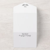 Minimale Schwarz-Weiß-Branch-Kalligrafie-Hochzeit All In One Einladung (Außenbereich)