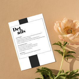 Minimale Schwarz-Weiß-Detailkarte Begleitkarte