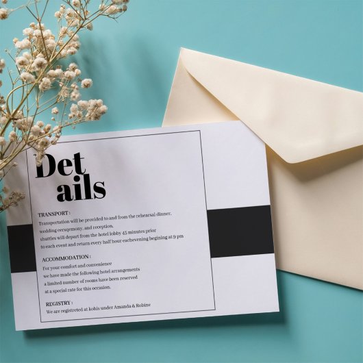 Minimale Schwarz-Weiß-Details Begleitkarte