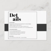 Minimale Schwarz-Weiß-Details Begleitkarte (Vorderseite)