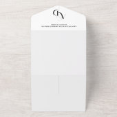 Minimale Schwarz-Weiß-Einfache Hochzeit All In One Einladung (Außenbereich)