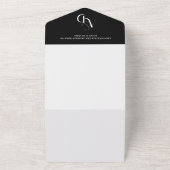 Minimale Schwarz-Weiß-Einfache Hochzeit All In One Einladung (Außenbereich)