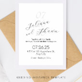 Minimale Schwarz-Weiß-Einladung Einladung