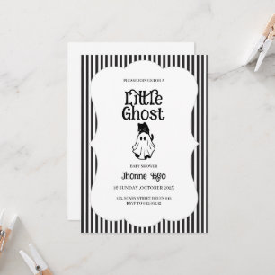 Minimale Schwarz-Weiß-Geister-Baby-Shower-Einladun Einladung