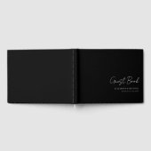 Minimale, Schwarz-Weiß-Handschrift-Hochzeit Gästebuch (Voll)