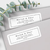 Minimale Schwarz-Weiß-Hochzeit-Rücksendeadresse