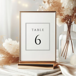 Minimale Schwarz-Weiß-Hochzeit-Tischnummern Einladung