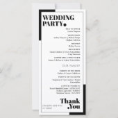 Minimale Schwarz-Weiß-Hochzeitsprogramme (Rückseite)