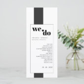 Minimale Schwarz-Weiß-Hochzeitsprogramme (Stehend Vorderseite)