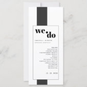 Minimale Schwarz-Weiß-Hochzeitsprogramme (Vorderseite)