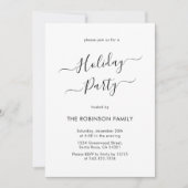 Minimale Schwarz-Weiß-Kalligraphie-Feier Einladung (Vorderseite)