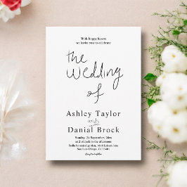 Minimale Schwarz-Weiß-Kalligraphie Moderne Hochzei Einladung