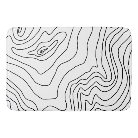 Minimale Schwarz & Weiß Linie Kunst Modernes Desig Badematte (Vorderseite)