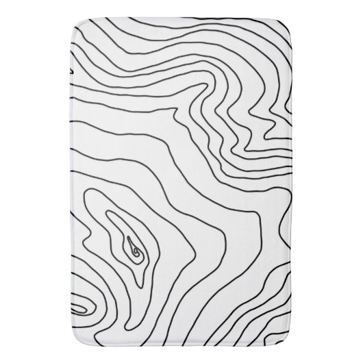 Minimale Schwarz & Weiß Linie Kunst Modernes Desig Badematte (Vorderseite Vertikal)