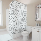 Minimale Schwarz & Weiß Linie Kunst Modernes Desig Duschvorhang (Beispiel)