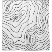 Minimale Schwarz & Weiß Linie Kunst Modernes Desig Duschvorhang (Vorderseite)