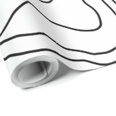 Minimale Schwarz & Weiß Linie Kunst Modernes Desig Geschenkpapier (Rolleneckpunkt)