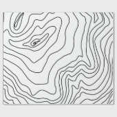 Minimale Schwarz & Weiß Linie Kunst Modernes Desig Geschenkpapier (Flach)