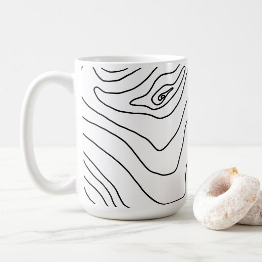 Minimale Schwarz & Weiß Linie Kunst Modernes Desig Kaffeetasse (Mit Donut)
