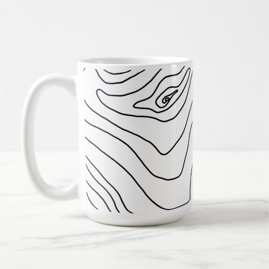 Minimale Schwarz & Weiß Linie Kunst Modernes Desig Kaffeetasse (Links)