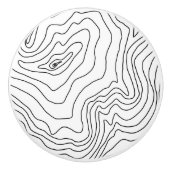 Minimale Schwarz & Weiß Linie Kunst Modernes Desig Keramikknauf (Vorderseite)