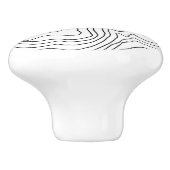 Minimale Schwarz & Weiß Linie Kunst Modernes Desig Keramikknauf (Seitenansicht)