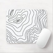 Minimale Schwarz & Weiß Linie Kunst Modernes Desig Mousepad (Mit Mouse)