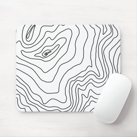 Minimale Schwarz & Weiß Linie Kunst Modernes Desig Mousepad (Mit Mouse)