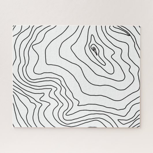 Minimale Schwarz & Weiß Linie Kunst Modernes Desig Puzzle (Horizontal)