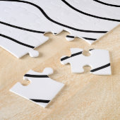 Minimale Schwarz & Weiß Linie Kunst Modernes Desig Puzzle (Seite)