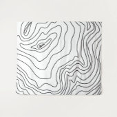 Minimale Schwarz & Weiß Linie Kunst Modernes Desig Wandteppich (Vorderseite (Horizontal))